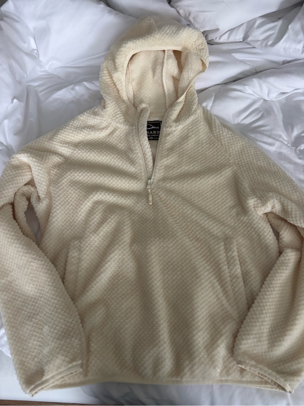 Drake Cream Sherpa Hoodie Pullover